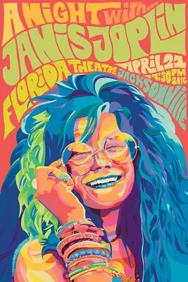 $23.98 • Buy Janis Joplin - Concert Rock Singer 60's Art Indoor Room Poster - POSTER 20x30