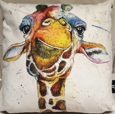 £23 • Buy Wraptious Katherine Williams Splatter Rainbow Giraffe Cushion 43cm Vegan-suede