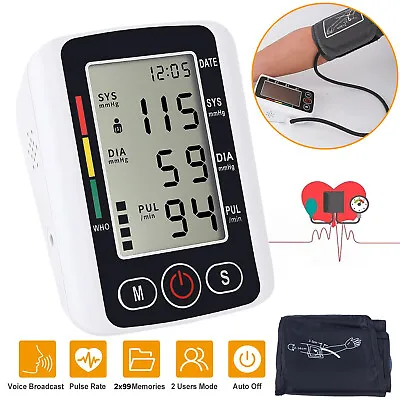 Digital Blood Pressure Monitor Upper Arm BP Machine Pulse Rate Detection Meter • $21.90