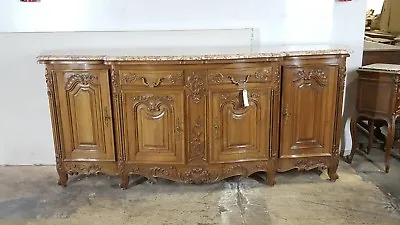 Large French Antique Louis XV Style Marble Top Sideboard Buffet • $3890