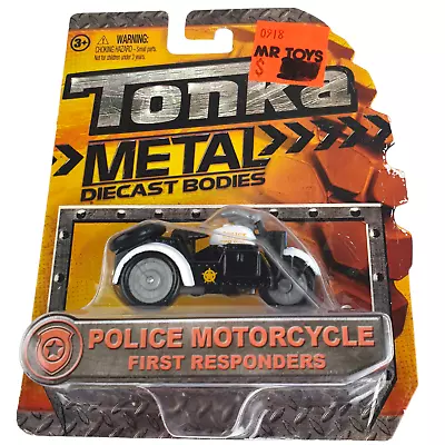 New Tonka Metal First Responders Police Motorcycle Black White Hasbro USA 2016 • $20