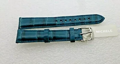 Genuine Michele 16mm Teal Blue Alligator  Watch Band Strap NEW • $27.77