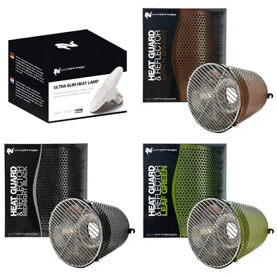 £22.99 • Buy Reptile Ceramic Heaters White Python Ultra Slim Heaters Guards Lamp Holder Kits
