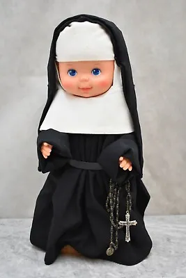 Antique Handmade Nun's Doll With Habit And Rosary Beads Ursuline Sisters (CA39) • $169