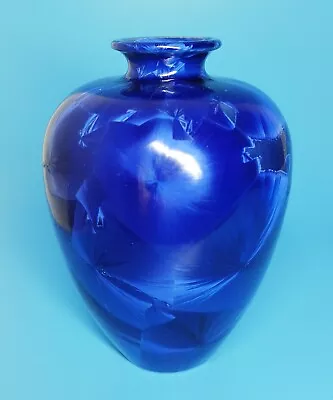 £85 • Buy Louise Reding Cobalt Crystalline Vase Henry Sandon Collection Antiques Roadshow