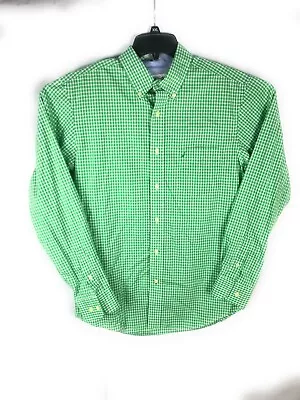 NAUTICA Men's Medium Long Sleeve Green Whit Check Button Shirt Cotton Casual A68 • $3.75