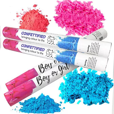 Holi Powder Smoke+Confetti Cannon Launcher Popper Gender Reveal Party 2Pnk+2Blue • $107.49