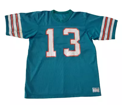 VTG Miami Dolphins Dan Marino Football Jersey Sand Knit MacGregor Aqua 80s #13 • $27.99