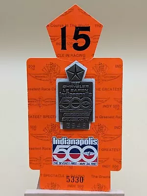 $34.25 • Buy 1987 Indy 500 Silver Pit Pass Badge Pin Chrysler LeBaron Indianapolis Speedway