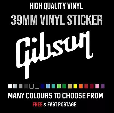 Gibson Logo Headstock Guitar Replacement Vinyl Sticker Decal 39mm • $6.95