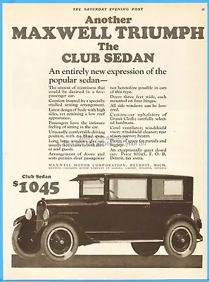 1923 Maxwell Motor Corp Detroit MI Closed Club Sedan Vintage Car Automobile Ad • $9.44