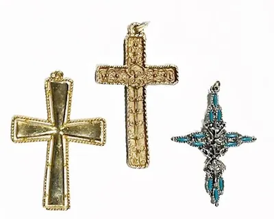 Vintage Three Gorgeous Cross Pendants • $25