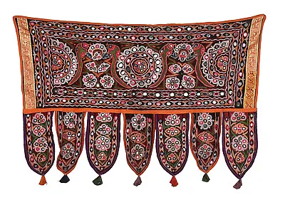 Vintage Hand Embroidered Mirrored Design Rabari Banjara Tribal Door Toran Decor • $129