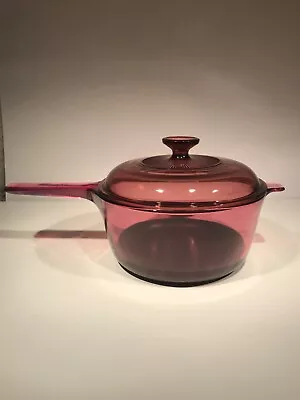 Pyrex Vision Corning Ware-Cranberry Glass 2.5L Pan • $30