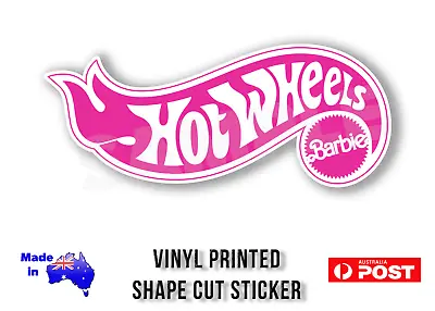 Hot Wheels BARBIE Sticker Printed Vinyl PINK 200mm Long FREE POST! • $6.95