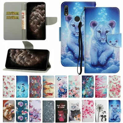 Leather Painted Flip Wallet Phone Case For Huawei Y6S Y5P Y5 Y6 Y7 Y9 Prime 2019 • £5.39