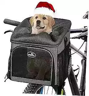  Dog Bike Basket Carrier Pet Bicycle Front Carrier Backpack For Bike Medium • $67.53