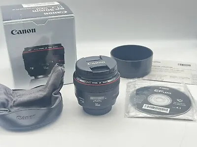 Canon EF 50mm F/1.2L USM Lens In Excellent Condition Boxed With Cover And Hood • £829
