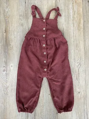 Baby Girls Tu Needle Cord Corduroy Dungarees With Bow Detail 12 - 18 Months • £3.99