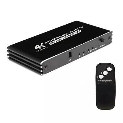 3 Port 4K HDMI Switcher 3 In 1 Out HDMI With IR Remote 3X1 HDMI Switch • $14.47