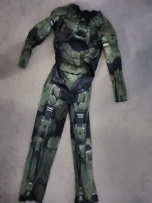 Halo Master Chief Boys Halloween Costume Padded Muscle Jumpsuit Small 4-6 • $5