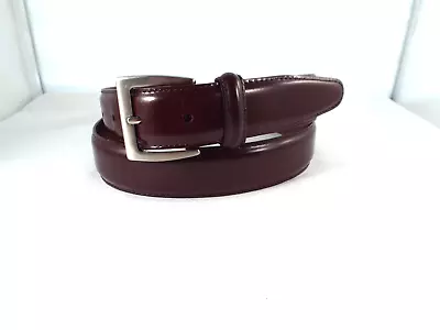 EUC Coach #5936 Men's Handmade Polished Burgundy Leather 1 1/8  Dress Belt Sz 36 • $28