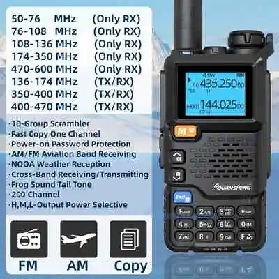 Quansheng UV-5R Plus EGZUMER 18 MHz - 1.3 GHz AM FM USB HAM Radio Transceiver • £33.24