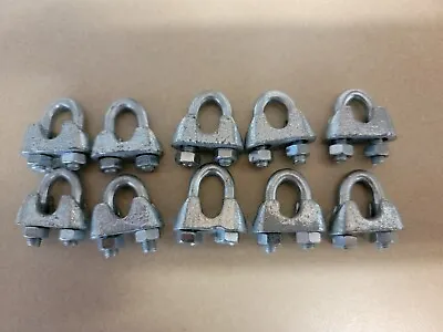 Cable Clamps 1/4   U-Bolts Galvanized Clamps Steel Cable Wire Clips U Bolt.  • $28