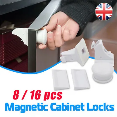 Locks Invisible Magnetic Baby Child Safety Lock Baby Proofing Cupboard + Keys • £12.79