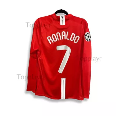 Retro Ronaldo Jersey 2008 UCL Final Manchester United Long Sleeve Jersey • $74