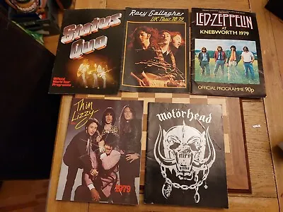 £59.99 • Buy Vintage 1970s 5 X Tour Programmes Status Quo Led Zepplin Motorhead Thin Lizzy