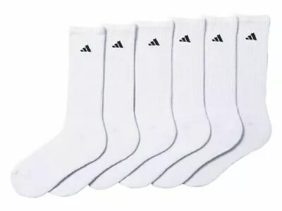 Adidas Men's Cushioned  Sports Crew Soft Socks 6 Prs SZ 6-12  Aeroready L • $17