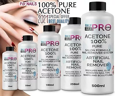 £8.99 • Buy 100% Pure Acetone Superior Quality Nail Polish Remover UV/LED GEL Soak Off UK