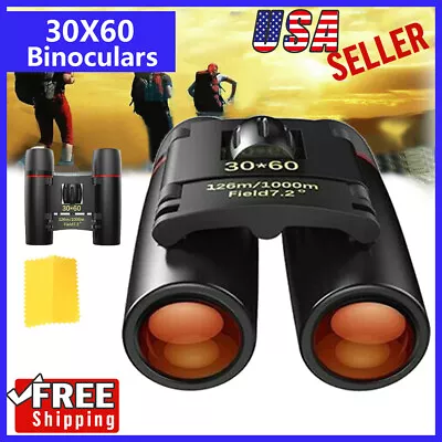 Binoculars 30x60 Zoom Outdoor Travel Compact Folding Telescope Hunting Day/Night • $9.29