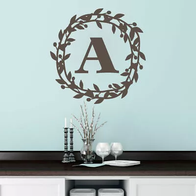 Custom Berry Wreath Monogram Wall Decal - Family Personalized Flowers Decor • $6.50