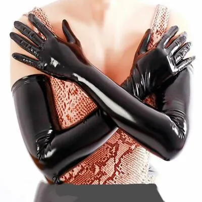 Sexy Women Men Long Gloves Latex Leather Jazz Party Dancing Cosplay Costume Club • $9.99