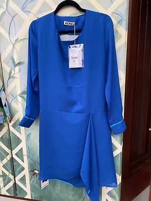 £39 • Buy ACNE STUDIOS DRESS Adelle Tape Dress 34 New With Tags BLUE COCKTAIL DRESS NEW