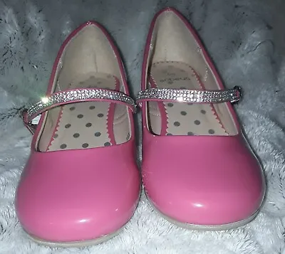Sobeyo Fushia Kids Patent Leather Dress Shoes W/rhinestone Heels- Size 5 Youth • £16.07