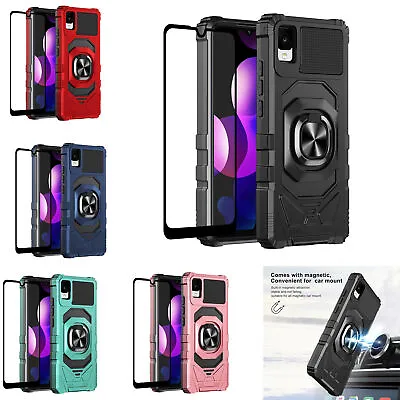 For Cricket Debut S2/AT&T Calypso 4 Case Ring Stand Phone Cover + Tempered Glass • $11.98