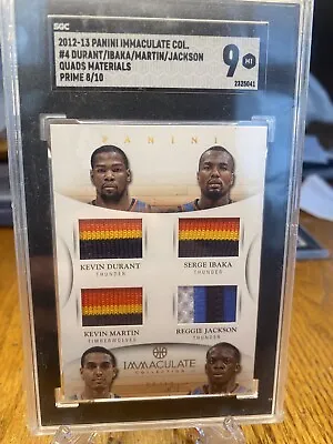 2012 SGC 9 Panini Immaculate Kevin Durant Quad Patch Materials /10 - Rare -KD • $300