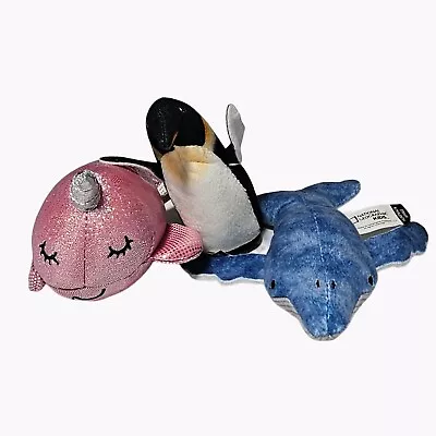 Lot Of 3 Ocean Animals 5 Inch Penguin Whale Narwhal Plush Stuffed Animal Lot • $7.99