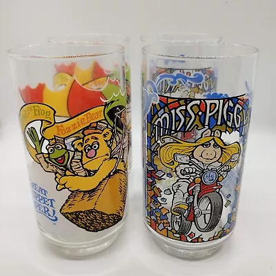 Set Of  4 Muppets Vintage 1981 McDonalds Collector Glasses Fozzie Miss Piggy • $15