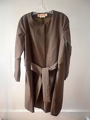 Marni Cotton Camel Belted Trench Coat Size 42 • $149