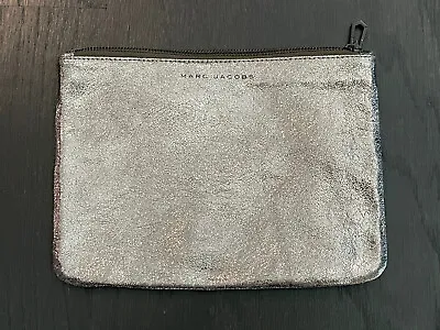 EUC Marc Jacobs For Target Neiman Marcus Metallic Silver Cosmetic Bag Pouch • $14.99