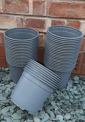 Plant Pots 40 Used 2 Litre TEKU Round Light Grey PP 100% Recyclable Plastic • £12