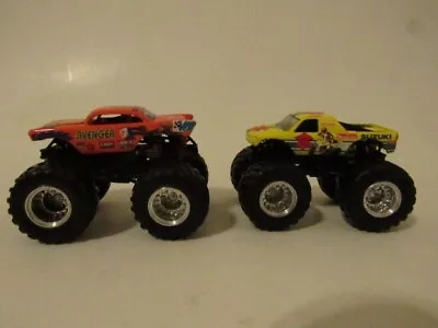 Hot Wheels Monster Jam 1:64 Lot Of 2 Avenger And Suzuki Monster Trucks • $10