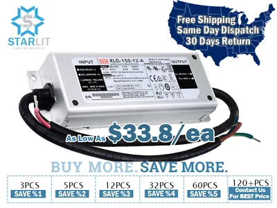 $35.58 • Buy Mean Well XLG-150-12-A Power Supply LED Driver 100-305Vac 150W 12.5A 12V Output