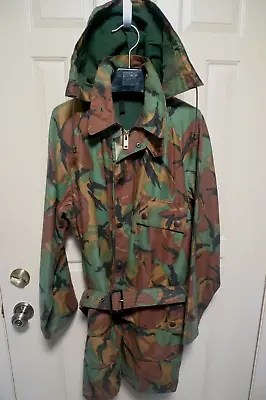 Barbour- A90 Camouflage  Wax Cotton Jacket & Hood- 80's Vintage-made@uk-42- Rare • $1600