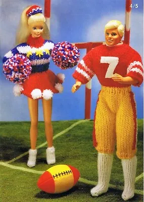£1.99 • Buy KNITTING PATTERN Teenage Dolls Clothes Barbie Ken Sindy Cheerleader DK 11 - 12  