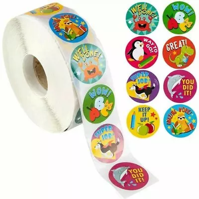 £1.29 • Buy Stickers Round Well Done Great Job School Children's Labels Teacher Award Kids